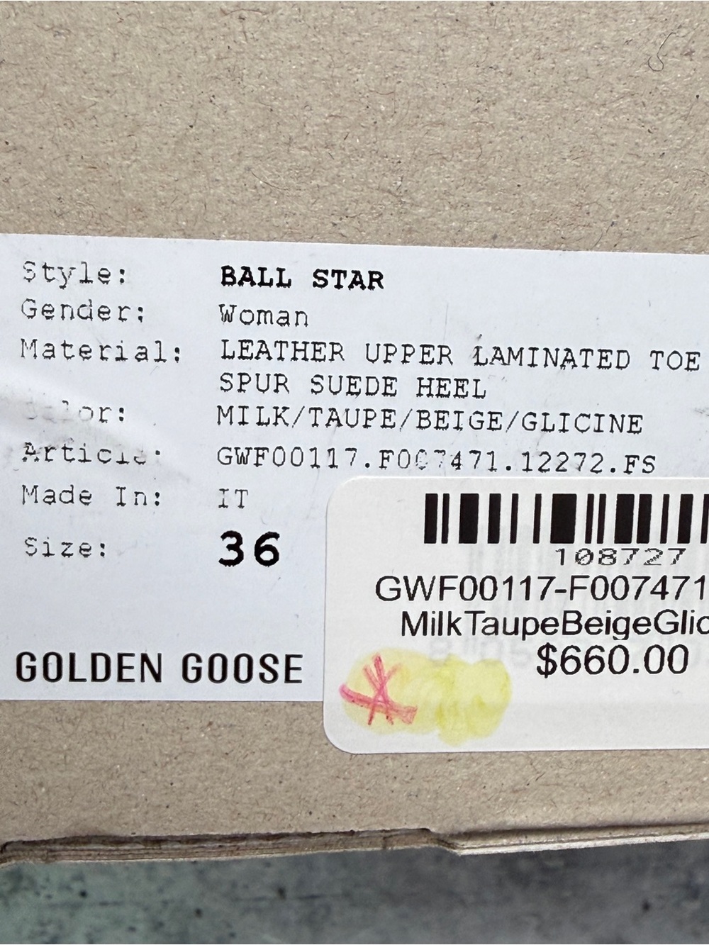 Golden Goose Ball Star Sneakers Milk/Taupe/Beige 36 - Picture 7 of 8